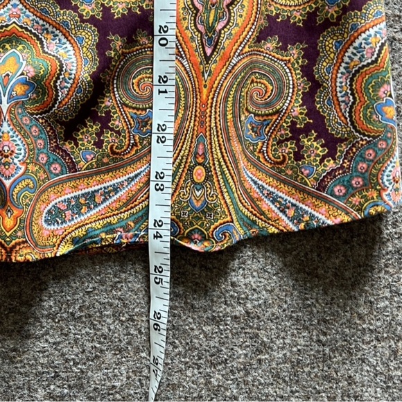 Lands End Colorful Paisley Button Down Long Sleeve Shirt Women 4 / S 100% Cotton - Picture 9 of 11